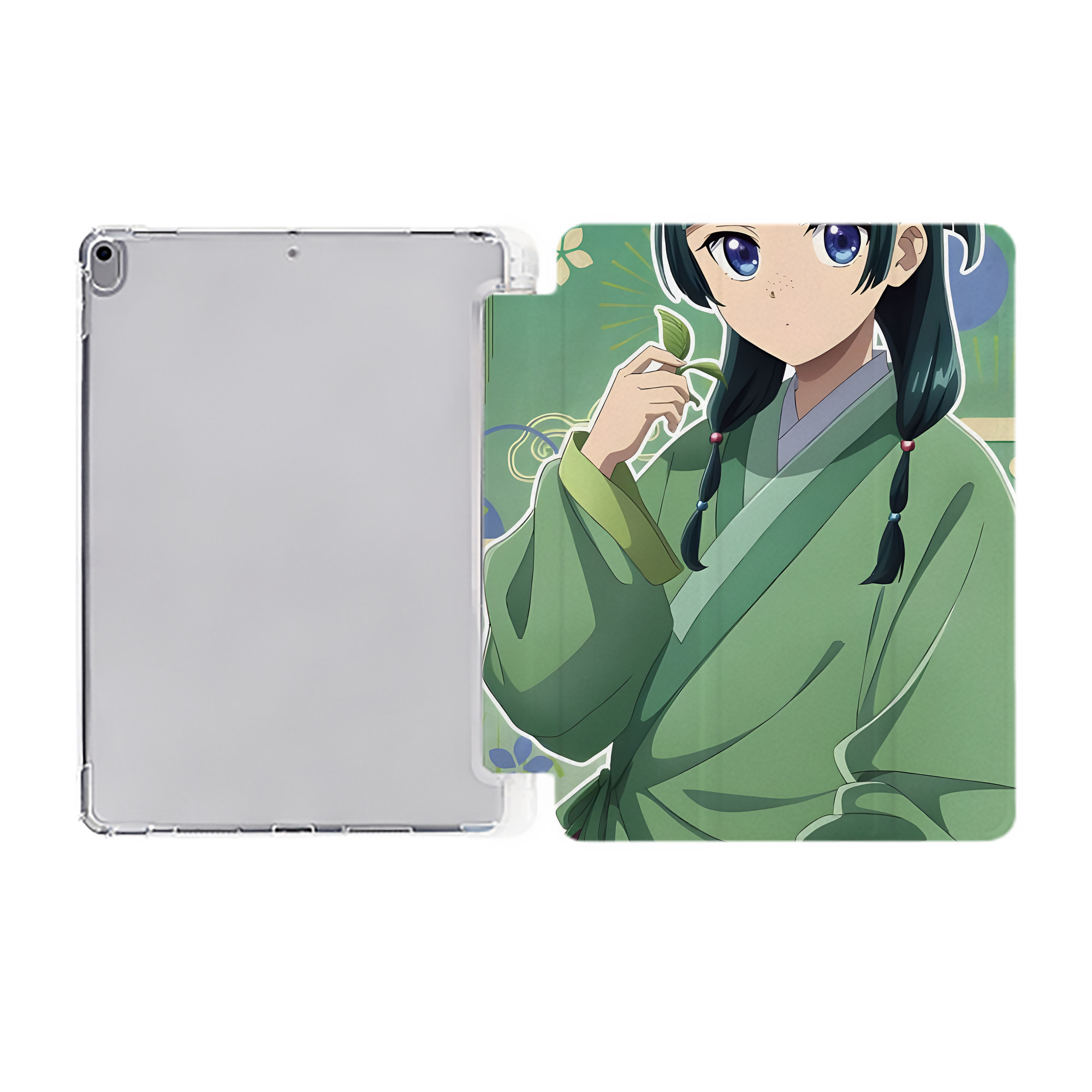 （画像用） 薬屋のひとりごと The Apothecary Diaries IPad ケース ペン収納付き 三つ折りスタンド PUレザー×シリコン 対応機種9.5/10.5/10.9インチ